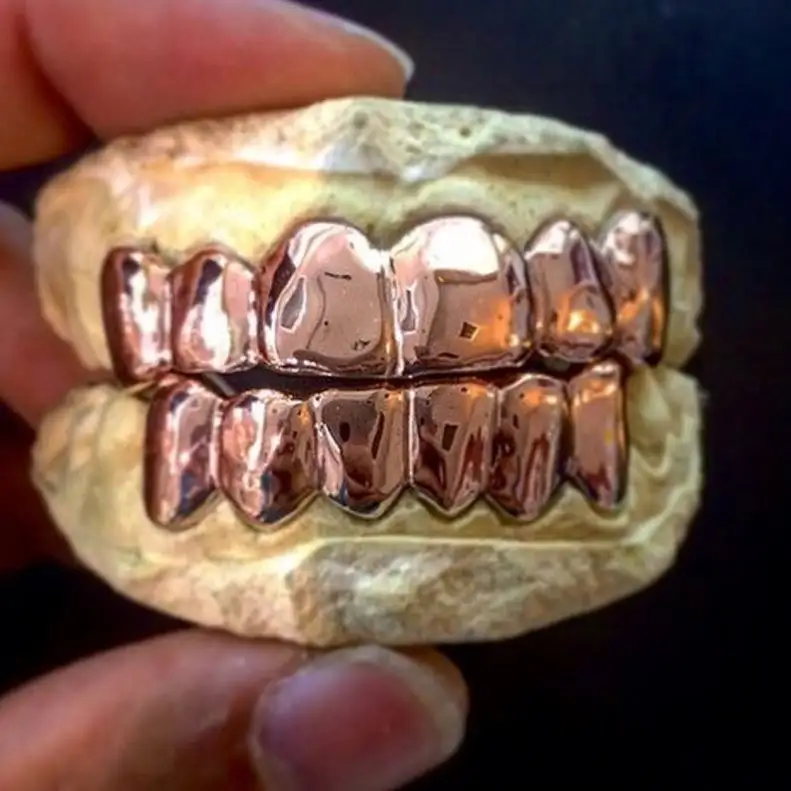 Custom 6 Set Rose Gold Grillz UK United Kingdom - 10k, 14k , 18k Gold Any Tooth **Perfect Fit**Gold teeth silver teeth / tooth