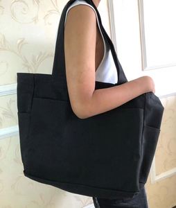 กระเป๋าผ้าแคนวาสสีน้ำเงินขายส่ง กระเป๋าสะพายไหล่เดนิมสำหรับผู้หญิง กระเป๋าโท้ทดีไซน์เรียบง่าย กระเป๋าเดนิมมีช่องใส่ของ - Product Image 5