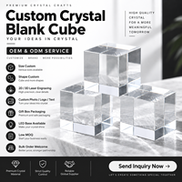 Vente en gros cube de cristal K9 ornement de cadeau souvenir de cristal vierge embryon blanc d'approvisionnement de base