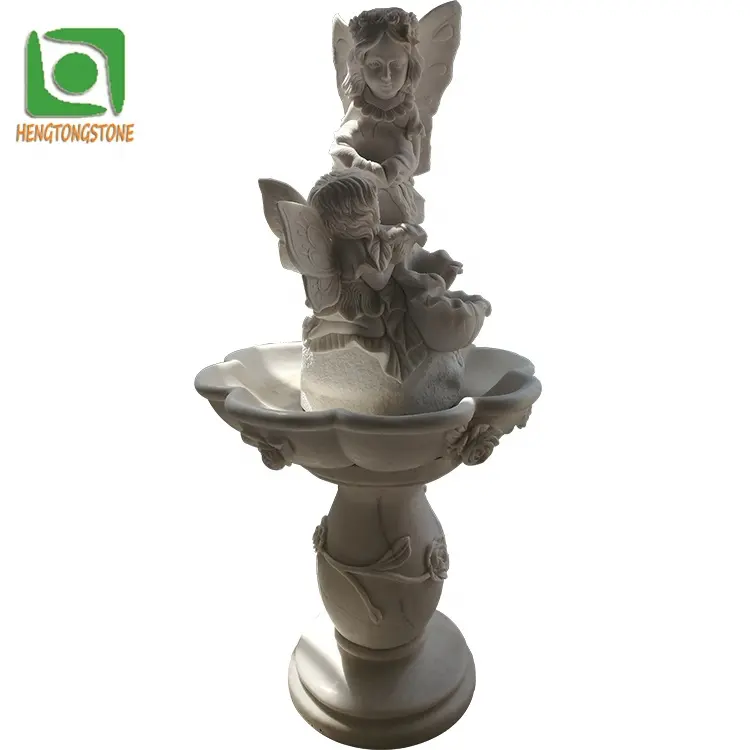 Customized Marble Small Angel Water Fountain Sculpture Stone Garden Fountain In Stock
