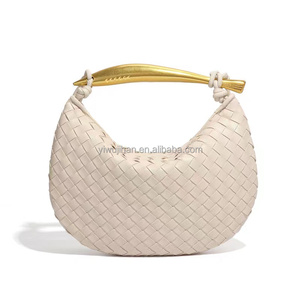 2026 Most Popular PU leather Handbags Shoulder Women <strong>Sardine</strong> Handle Shape Woven Handbag for Ladies - Product Image 5
