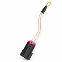 Connecteur de faisceau de câblage automobile avec borne annulaire, câble à deux fils, boîtier noir et verrouillage rose