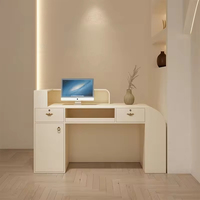 Comptoir de réception minimaliste pour salon avec tiroir, comptoir de réception commercial pour hôtel, bureau et appartement avec LED