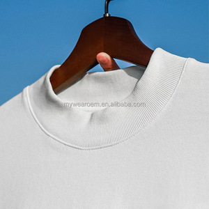 Camiseta de cuello alto con soporte, camisetas holgadas para hombre, venta al por mayor, diseño personalizado, Impresión de logotipo, haz tu propia ropa de marca - Product Image 3