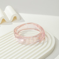 Bracelet en résine géométrique irrégulier rose, style frais et tendance, haut de gamme, pour l'Europe et les États-Unis