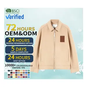 Özel toptan sıcak satış Zip Up erkek Polar ceket kış giysileri ceket logosu yama cep tasarımcı Polar ceket