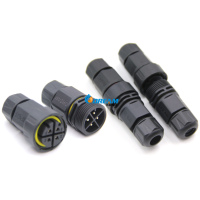 Conector de alimentación impermeable de montaje para exteriores M25 IP68 tornillo fijo 2-24 pines para aplicaciones de 2 3 4 5 6 7 8 9 10 11 24 pines