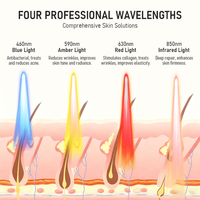 Masque de luminothérapie LED portable professionnel avec lumière rouge infrarouge, 4 couleurs, masque facial en silicone pour éliminer les rides, utilisation à domicile