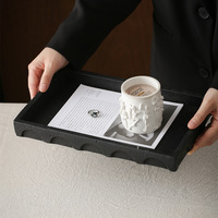 Plateau rectangulaire de luxe en résine artisanale de style Wabi-sabi, ornements, plateau de service pour restaurant, articles décoratifs pratiques