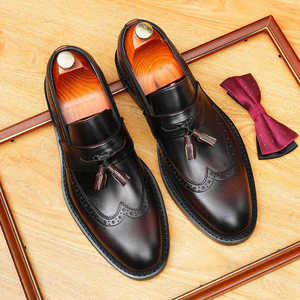 Zapatos de Hombre ASTON M.JAZZ de Cuero Genuino con Punta Cuadrada y Cordones, Colores Pintados a Mano, Antideslizantes, Transpirables, para Oficina, Carrera, Verano - Product Image 1