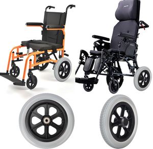 HL <span class=keywords><strong>12</strong></span> 인치 솔리드 구조 PU FOAM 플라스틱 스포크 휠 캐스터 휠 용 하드 고무 타이어 이동성 보조 액세서리 휠 - Product Image 5