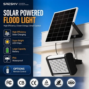 ไฟสปอร์ตไลท์ LED พลังงานแสงอาทิตย์ SRESKY 40W 60W 80W มาตรฐาน IK08 ติดตั้งได้ตั้งแต่พลบค่ำถึงรุ่งเช้า ตัวเรือนอะลูมิเนียม ใช้ได้ในวันที่ฝนตก เกรดเชิงพาณิชย์ - Product Image 1
