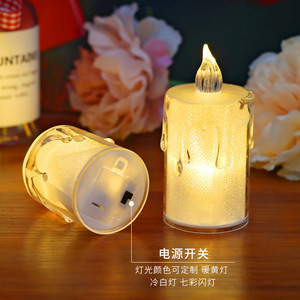 simulation transparentes elektronisches kerzenlicht <span class=keywords><strong>led</strong></span> kristall kerzenlicht weihnachten rauchfrei tee wachs romantisch geburtstag kerze - Product Image 3