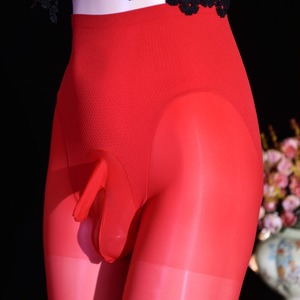 Collant Femme Brillant Opaque Long Cuissard Sans Couture Sexy Fin Motif Uni avec Texture Huileuse - Product Image 3