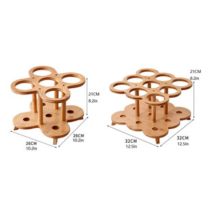Moderno Soporte de Bambú para Almacenamiento de Vino en Esquina, para 5 y 9 Botellas, para Gabinete de Restaurante - Product Image 4