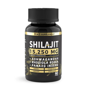 Complément alimentaire en capsules de Shilajit naturel à haute puissance, enrichi en Ashwagandha et en acide fulvique 8 en <span class=keywords><strong>1</strong></span>, pour adultes, 120 jours de consommation - Product Image 1