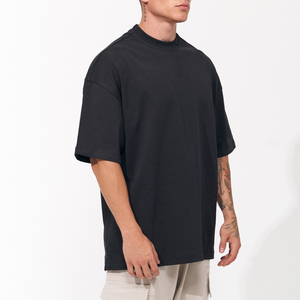 เสื้อยืดโอเวอร์ไซส์ผ้าแคนวาสพิมพ์โลโก้ผู้ชาย สไตล์สตรีทแวร์ลำลองสั่งทำได้ ระบายอากาศดี เป็นมิตรกับสิ่งแวดล้อม ไม่ยับง่าย สีพื้น ขายส่ง - Product Image 5