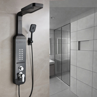 Panneau de douche en acier inoxydable 304 poli, moderne, à double commande chaud/froid, avec jet de pluie doux