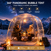 Tente bulle sphérique transparente, dôme à vue panoramique, installation rapide, abri chaud pour l'hiver, maison de camping portable pour le glamping en plein air