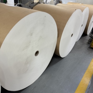 PE Coated Single Side Brown Perforated Core White Edge Craft <b>Paper</b> <b>Roll</b> for <b>Paper</b> Cup Making and Beverage <b>Wrapping</b> - Product Image 1