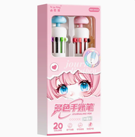 Stylo bille multifonction à pointe souple pour étudiants, 10 couleurs, stylo bille coloré