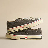 Chaussures unisexes en daim lavé à lacets, baskets vulcanisées à semelle épaisse, style rétro japonais, respirantes, pour le skate, en coton, printemps-été 2026