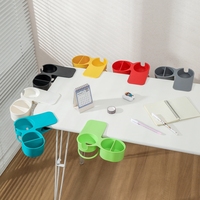 Support de tasse en plastique à clipser sur le bord de la table, pour boissons, eau, café, mug, organiseur de tasses pour la maison ou le bureau