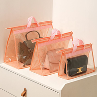 Sac de rangement pour sacs à main, anti-poussière, transparent, suspendu, en PVC, avec fermeture éclair, style National Tide, multi-usages