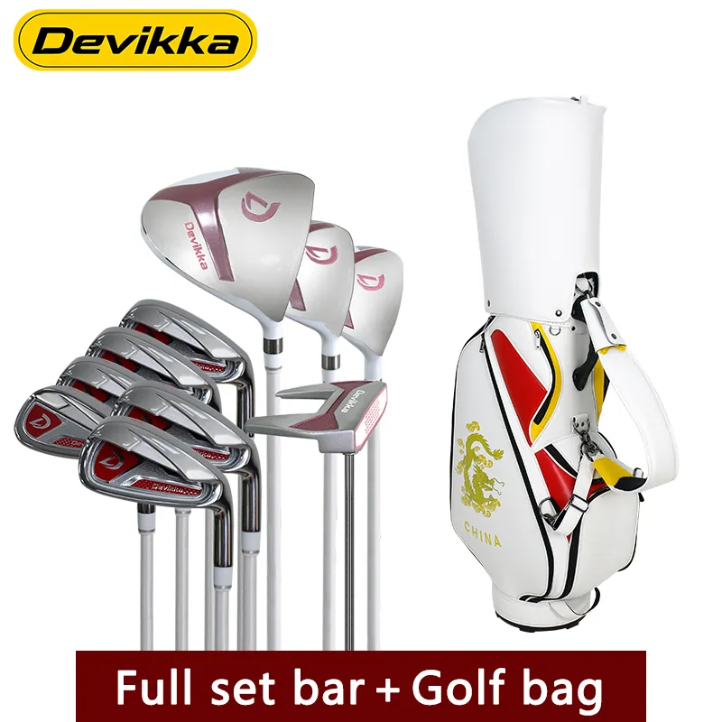 Devikka Hot Selling Custom Logo Best Complete Set Forged Light Weight Accept Sets Universal Golf Clubs for Women Black Rubber