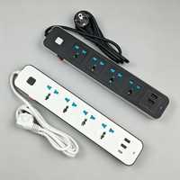 Multiprise électrique universelle OEM/ODM avec 3/4 prises, 4 ports USB, interrupteurs individuels et protection contre les surtensions pour la maison et le bureau