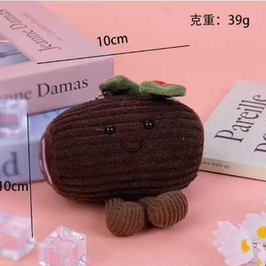 Bulk Christmas Chocolate Corduroy Keychain Cartoon Plush <b>Toys</b> 4inch <b>Stuffed</b> Animal <b>Toys</b> Claw Machine <b>Toys</b> for Kids Party Bag - Product Image 1