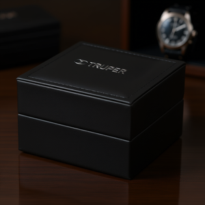 Scatola per Orologi in Similpelle Truper con Chiusura a Scatto, Custodia Protettiva Quadrata per Orologi da Uomo, Interno in Ecopelle, Fabbricata in Messico - Product Image 2