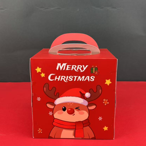 Caja <span class=keywords><strong>de</strong></span> <span class=keywords><strong>Regalo</strong></span> Ecológica Personalizable <span class=keywords><strong>de</strong></span> Cartón Blanco, Plegable, para Manzanas Navideñas, con Asa - Product Image 2