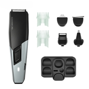 Kit de toilettage pour homme 8 en 1, rasoir électrique professionnel, tondeuse à barbe et à poils de nez avec batterie Li-ion, anglais - Product Image 1