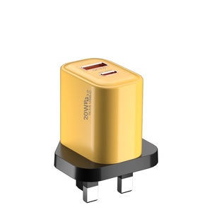 USB-A ชาร์จเร็ว Gan 20W อเนกประสงค์ + ชนิด C PD/QC3.0 5V/3A อะแดปเตอร์สำหรับโทรศัพท์/แท็บเล็ต-ปลั๊ก UK/US/EU - Product Image 1