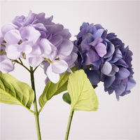 Buket Bunga Hydrangea Simulasi untuk Pernikahan, Dekorasi Auditorium, Bunga Sambutan, Tangkai Tunggal Sutra, Nuansa Musim Panas Tanpa Akhir