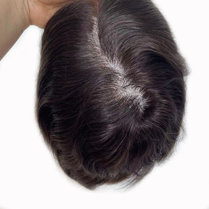 Prótesis Capilar de Encaje Francés Blanqueado con Frente de PU para <span class=keywords><strong>Hombre</strong></span>, Venta al por Mayor en China, Sistema Capilar Personalizado Q6 para Pérdida de Cabello - Product Image 1