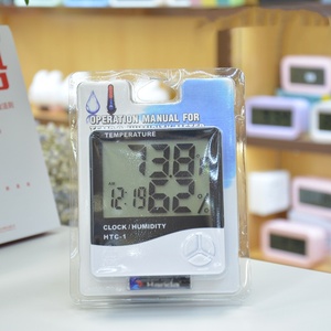 Termómetro Higrómetro Digital Electrónico LCD al por Mayor, Estación Meteorológica Interior y Exterior con Reloj HTC-1 - Product Image 5