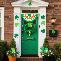 Drapeau demi-cercle de la Saint-Patrick 45X90CM Drapeaux plissés de fête durables et bon marché pliés pour l'affichage dans les célébrations de vacances