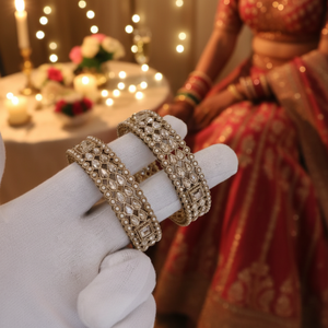 <b>Gold</b> Plated Alloy Crystal Stone <b>Bangles</b> <b>Set</b> Elegant Fashion Jewelry for Women Gift Special Occasions Party Wedding Festivals - Product Image 3