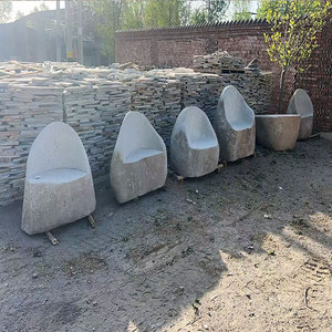 Banc de pierre de jardin en granit Antique Unibody de haute qualité banc sculpté naturel pour l'utilisation de parc galets et galets - Product Image 6