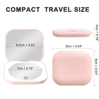 1x 10X Venta al por mayor Espejo de mano Etiqueta privada Compacto Viaje Pequeño Espejo portátil Maquillaje Luces de espejo LED Espejo de bolsillo