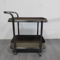 Chariot de rangement double couche Table basse moderne contemporaine Table d'appoint canapé-lit en cuir pour le salon de luxe