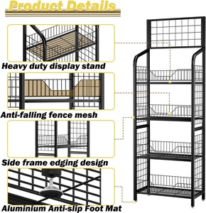 Cửa hàng tiện lợi hàng tạp hóa bán lẻ Snack kẹo khoai Tây Chip thực phẩm mềm uống nước giải khát chai nước trái cây kim loại lưới hiển thị đứng giá - Product Image 5