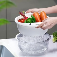 Ensemble de paniers égouttoirs empilables en PET à double couche, design élégant et luxueux, pour cuisine, usage domestique et rangement de table basse