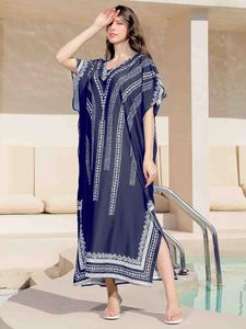 Whosale New Girl abiti caftano stile etnico taglia libera tutta stampata Kimono da spiaggia lunga donna 2025 costume da bagno Cover up - Product Image 2