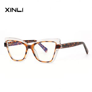 XINLIHigh Quality Women's Animal Print Cat Eye Full-Rim Blue Light Protection Computer Glasses Model 2219 Daily Wear - Product Image 1