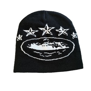 Nouveau bonnet en tricot jacquard cinq étoiles pour l'automne-hiver, chaud et doux, pour hommes et femmes, style streetwear décontracté - Product Image 5