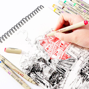 ปากกาวาดภาพ Fineliner ที่เหนือกว่าด้วยหมึกเม็ดสีขนาดเล็กจางหลักฐานริ้ว - Product Image 3
