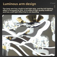 Lampu Gantung Kristal Besi Bulat Emas Mewah Klasik Modern, Lampu Chandelier Kaca untuk Ruang Tamu, Ruang Makan, Kamar Tidur, Lampu Plafon